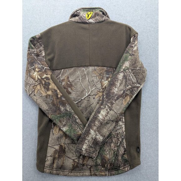 Scent Blocker Fleece Pullover Mens Medium Camo Quarter Zip Hunting S3 Green - Picture 9 of 12